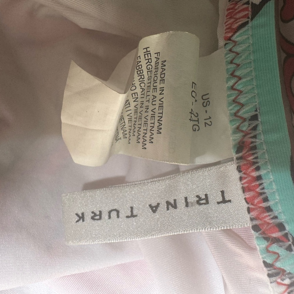 Trina Turk New never worn no tags  Red and aqua blue  Bikini top and bottom set - Picture 9 of 9
